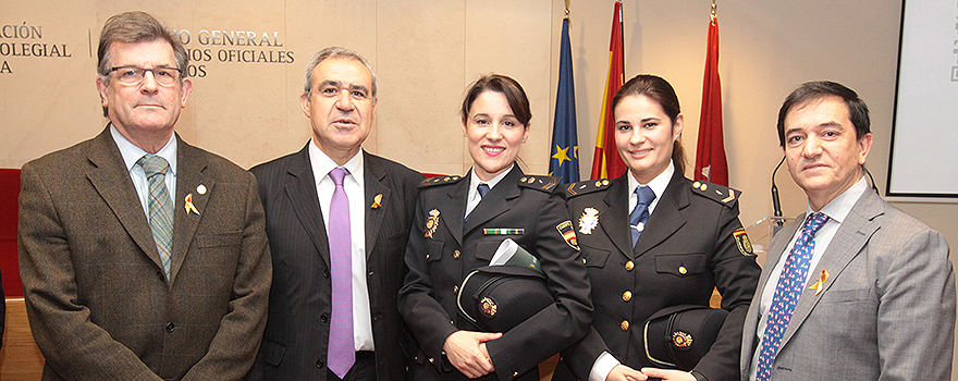 Javier Fontos, vicepresidente segundo de la OMC; José María Rodríguez; Ana Álvarez y Sandra Pérez, grupo de relaciones institucionales de la Unidad Central de Seguridad Privada de la Policia Nacional; Diego Ayuso.