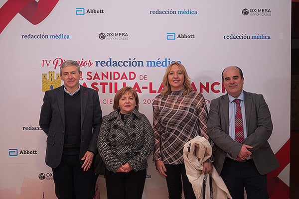 Alberto J. Aragón, director médico Asistencial de Laguets; María Vicenta Salazar, directora médica de Transporte Sanitario de Laguets; Estrella Rubio, directora de gestión y servicios generales de Laguets; y Diego Villalobos, director de Enfermería de Laguets.