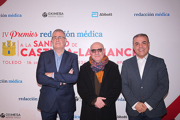 José Miguel Álvarez, tesorero del Colegio de Enfermería de Toledo y del Consejo Autonómico de Castilla-La Mancha; Raúl Prieto, presidente del Colegio de Enfermería de Guadalajara y vicepresidente del Consejo Autonómico de Castilla-La Mancha; y Juan Carlos Rubio, vicepresidente del Colegio de Enfermería de Toledo.