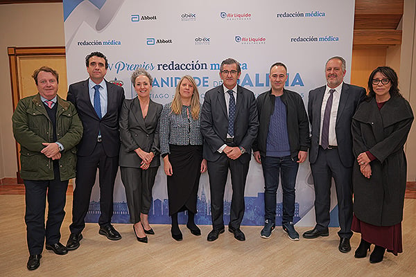 De HM Hospitales Galicia: Rafa Silva, Ricardo Aller, Pilar Mujica, Paula Martínez, Juan Abarca Cidón, Jordi Corral, Pablo Asensio y Gloria García.