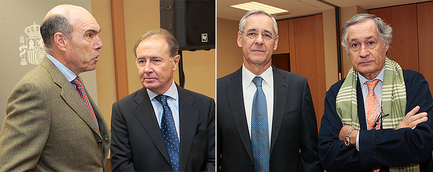 Antoni Esteve; Martín Sellés; Tomás Olleros, presidente de Farmasierra; y Manolo Gómez Carillo, director general de Relaciones Institucionales de Boehringuer-Ingelheim.