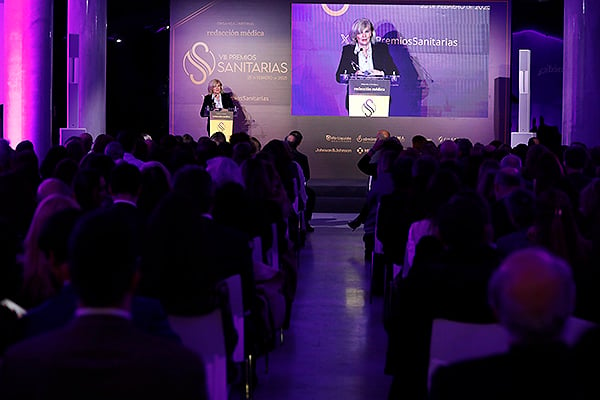 María Neira durante su discurso en los VIII Premios Sanitarias. 