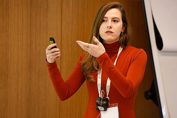 Sara de Antonio durante su presentación.