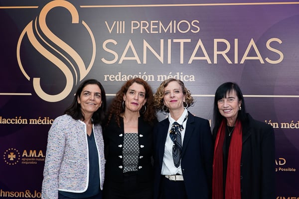 Silvia Sánchez Ramón; Eva Ortega Paíno, secretaria general de Investigación del Ministerio de Ciencia, Innovación y Universidades; Izaskun Lacunza, directora general de la Fundación Española para la Ciencia y la Tecnología; y Mara Dierssen. 