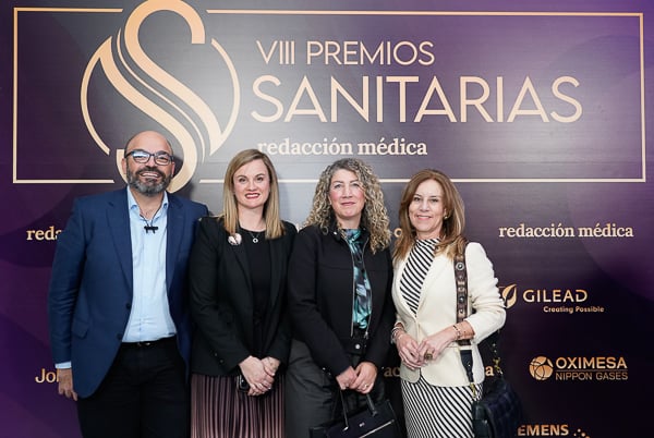 Francis Viceira, responsable de Relaciones Institucionales de Almirall; Meritxell Granell; Susana Ferruz, Susana Ferruz, Regional Access Market Senior Manager de Almirall; y Teresa Tapia.