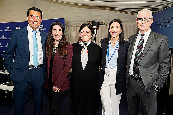 Roberto Sanz; Carmen Giganto, directora comercial internacional de HM Hospitales; Olivia Montardit; Inma Guzmán, responsable de Eventos en HM Hospitales; Fermín Hidalgo, director de Diagnóstico de Imagen en HM Hospitales.