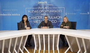 Pilar Garrido, Bernard Gaspar y Ana Belén Enguita en el debate 'Futuro y nuevas oportunidades para el cáncer de pulmón metastásico'.