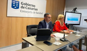 Carlos Díaz, director del Servicio Canario de Salud (SCS), y Esther Monzón, Consejera de Sanidad de Canarias. 