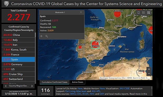 Mapa Coronavirus En Vivo John Hopkins