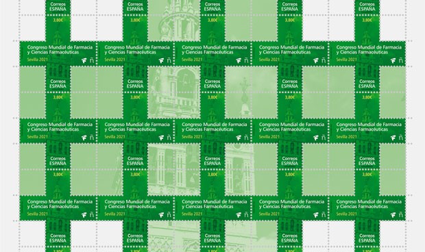 Correos emite un sello con motivo del Congreso Mundial de Farmacia de 2021 