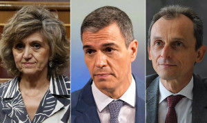 María Luisa Carcedo, ministra de Sanidad; Pedro Sánchez, presidente del Gobierno, y Pedro Duque, ministro de Ciencia, del Gobierno que impulsó el malogrado informe de homeopatía.