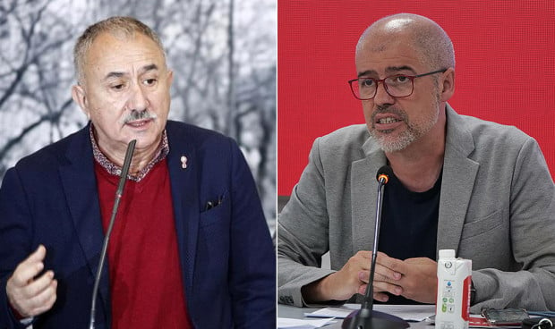 Pepe Álvarez (UGT) y Unai Sordo (CCOO), líderes de los dos sindicatos que esperan lograr la jubilación parcial en sanidad