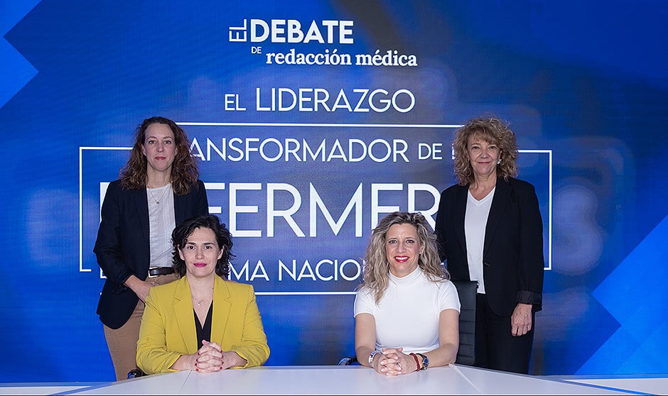  Mar Rocha, Elena Garcés, Andión Goñi y Lara Sánchez, en un debate en Redacción Médica.