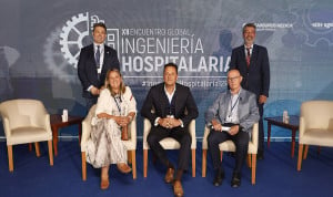 José Antonio Arenilla, Myriam de la Puente, Luis Fernando Talavera, José Luis Navarro y Juan José Pérez Blanco en el XII Encuentro Global de Ingeniería Hospitalaria.
