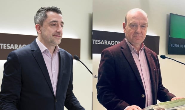  Iván Carpi y Santiago Morón, portavoces de Sanidad de PSOE y Vox, respectivamente, en las Cortes de Aragón, explican sus propuestas para la modificación del mapa sanitario