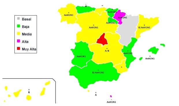 Madrid y Navarra, puntos calientes de la gripe en España