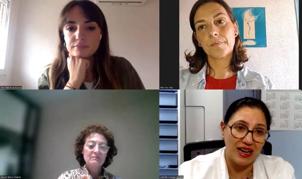 Inés Mendoza, Farmacéutica Hospitalaria y miembro de Gedefo; Pilar Ros, paciente con cáncer de mama metastásico; Marta Blanco, responsable de asuntos médicos de la AECC; y Garbiñe Lizeaga, coordinadora de Gedefo.