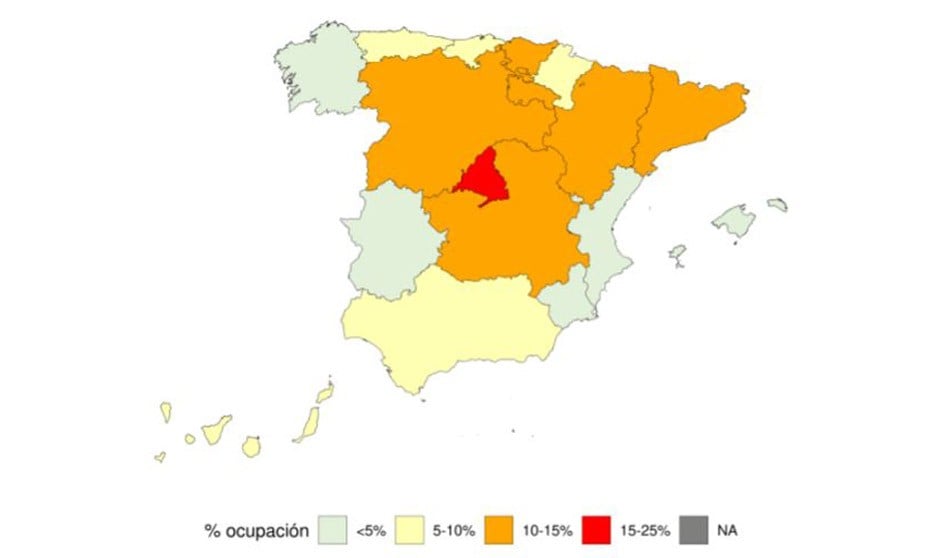 Tres provincias españolas se 'olvidan' del Covid en sus UCI
