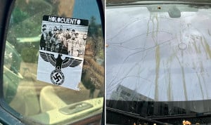 Vandalizan el coche de García con símbolos nazis: "Intentan amedrentar"